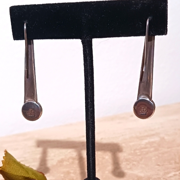 Sterling Silver and Turquoise Earrings 925 - Picture 2 of 3